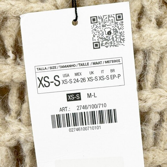 Zara XS/S Oversized Boxy Crochet Open Knit Sweater Top ~ Boho Festival NEW - Picture 6 of 10